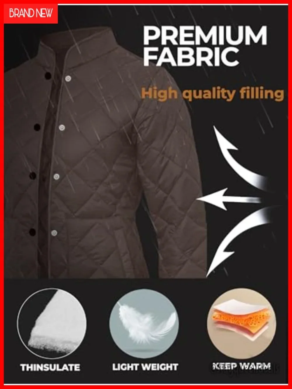 Packable Puffer Jacket Women Lightweight Quilted Button Closure Winter Coat